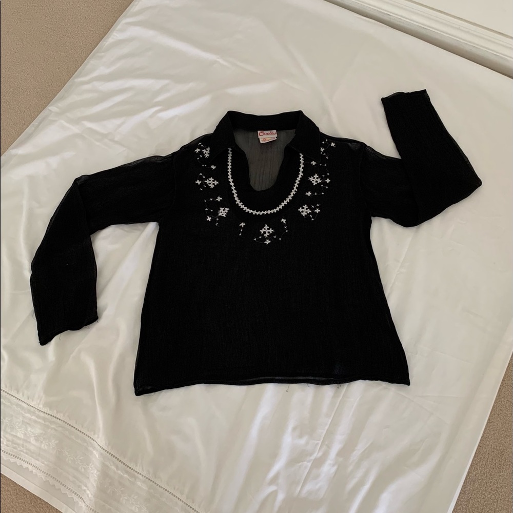 Black embroidered blouse